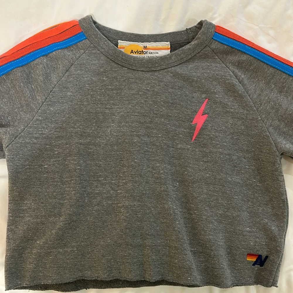 Aviator Nation Bolt Crop Sweatshirt